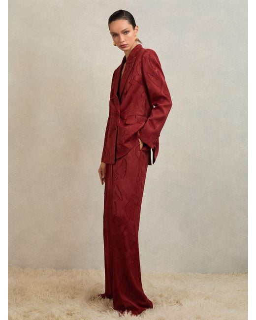 Reiss Red Atelier Jacquard Double-Breasted Blazer