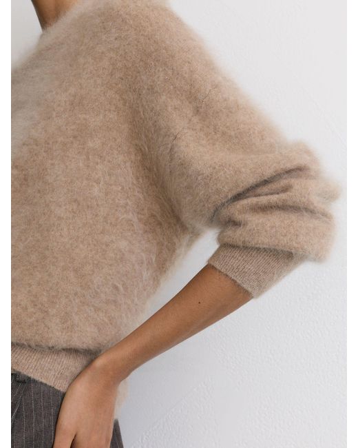 Reiss Brown Cashmere Crew-Neck Jumper