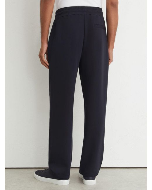 Reiss Blue Premium Interlock Straight-Leg Joggers for men