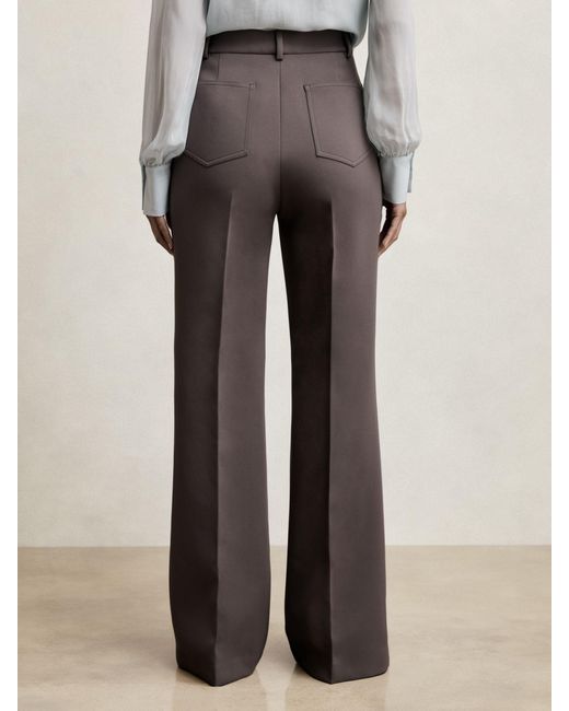 Reiss White Priya - Mauve Neutral Twill Patch-pocket Flared Trousers, Us 8 R