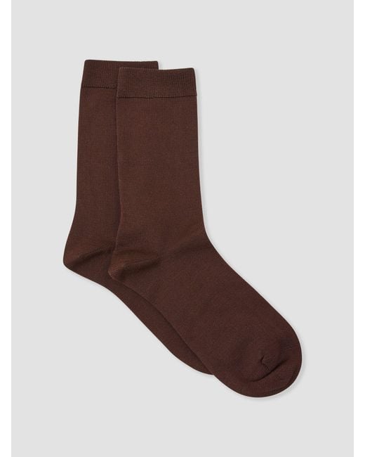 Reiss Brown Silk-Blend Socks