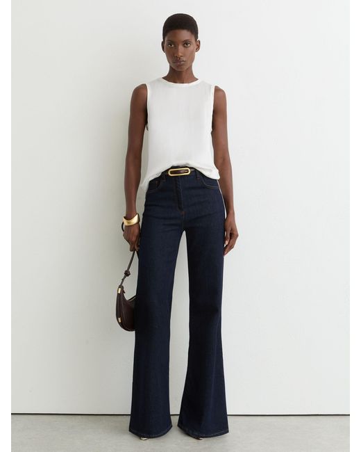 Reiss White Silk-Front Jersey Vest