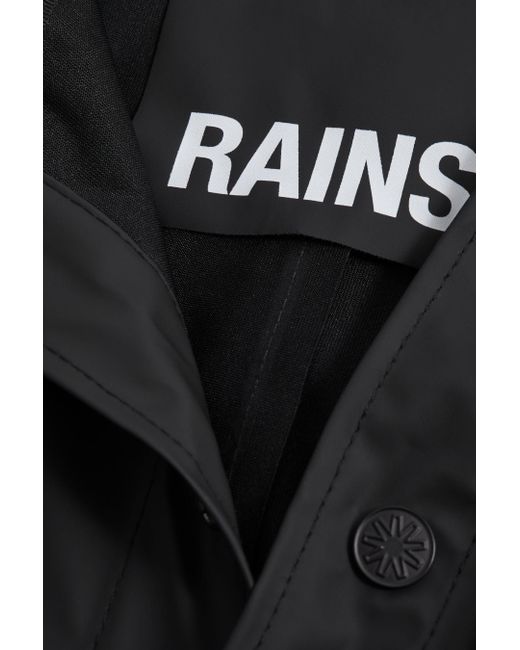 Rains Black Longline Hooded Raincoat for men