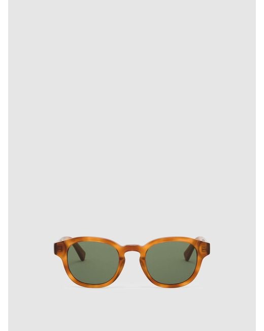 Messyweekend Blue Round-Frame Sunes for men