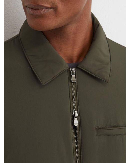 Reiss Green Technical Padded Zip-Through Jacket for men