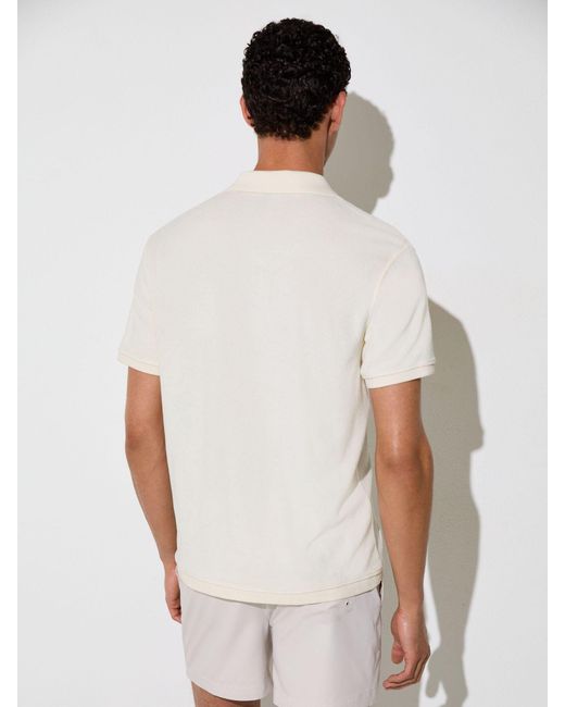 Reiss White Eden Towelling Short-Sleeve Shirt for men