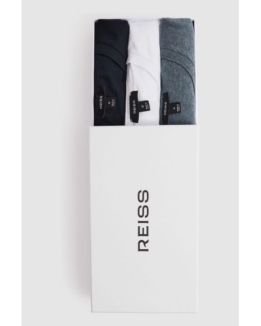 Reiss 3 - Blue Multi Bless Pack Pack Of Crew Neck T-Shirts for men