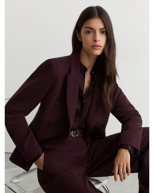 Reiss Blue Gabi - Berry Double-breasted Suit Blazer, Us 2
