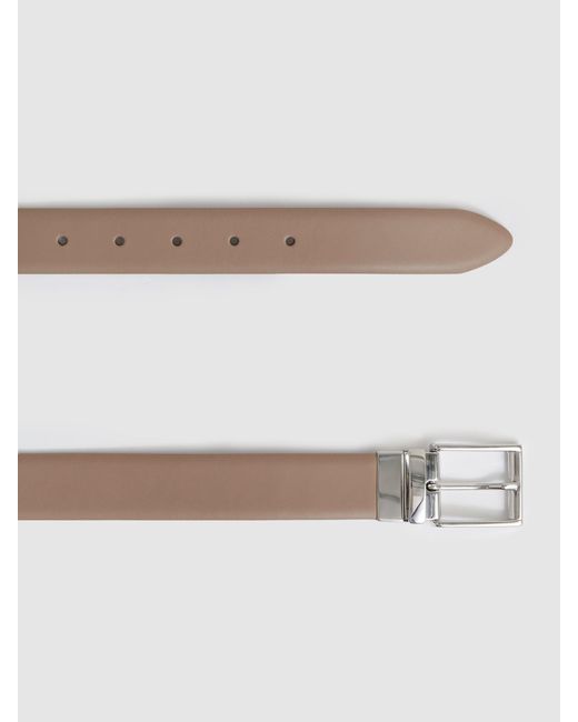 Reiss Gray Dark Stone & Ricky Leather Belt for men