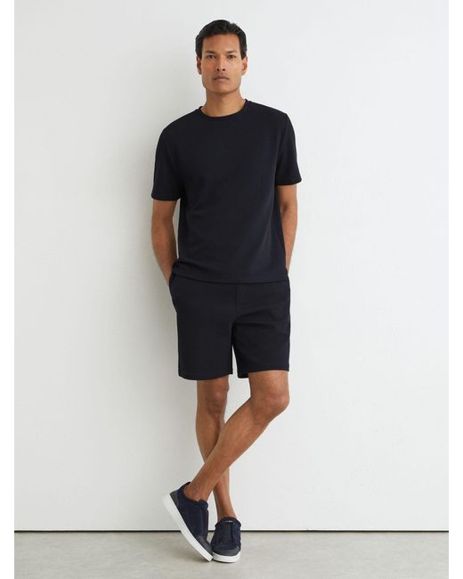 Reiss Blue Textured Drawstring Shorts for men