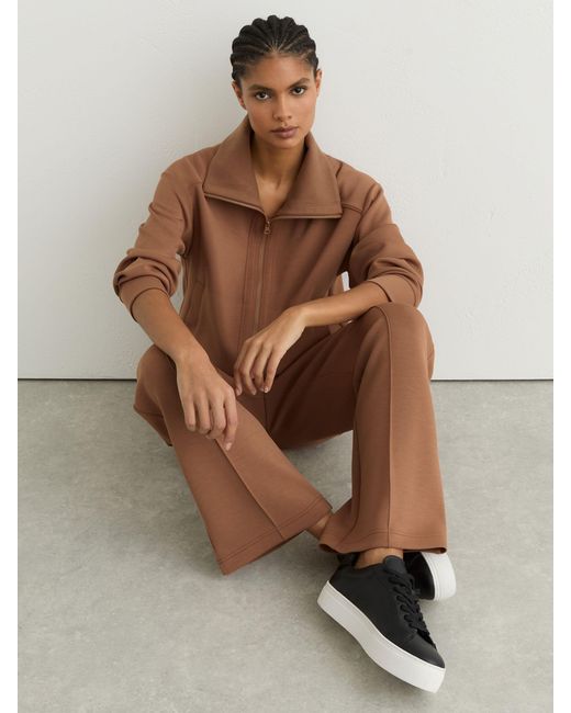 Reiss Natural Premium Interlock Wide-Leg Joggers