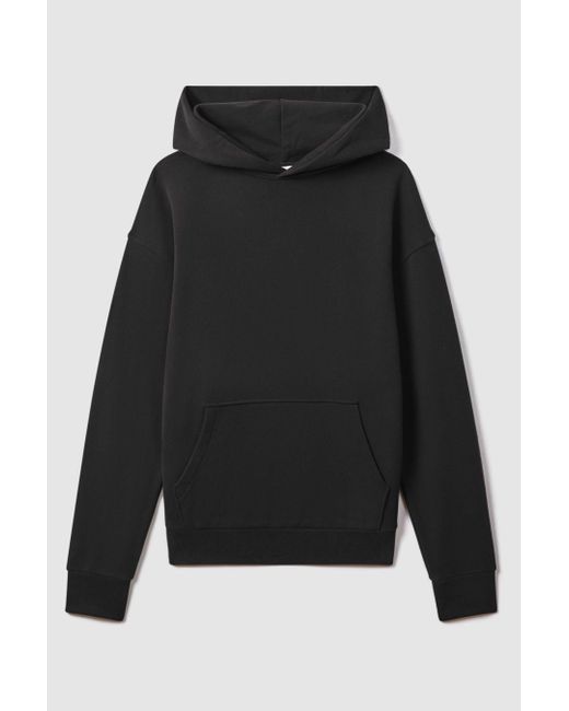 Reiss Alexander - Washed Black Casual Fit Cotton Hoodie, S for men