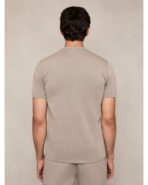 Reiss Gray Interlock Jersey Crew Neck T-Shirt for men