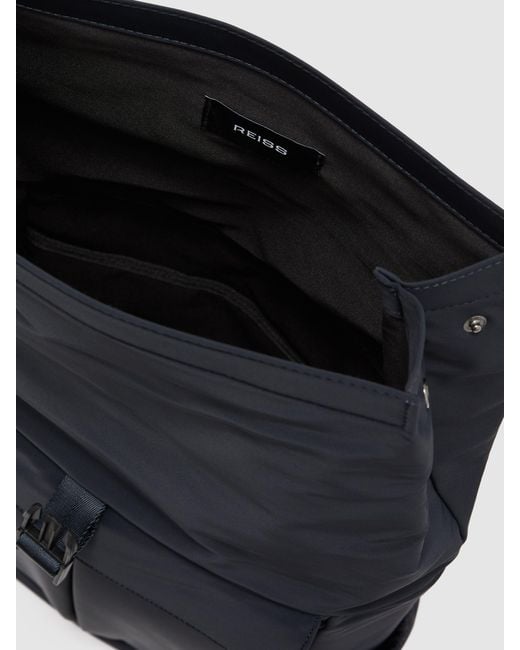 Reiss Black Pascal - Navy Technical Roll-top Backpack, One for men