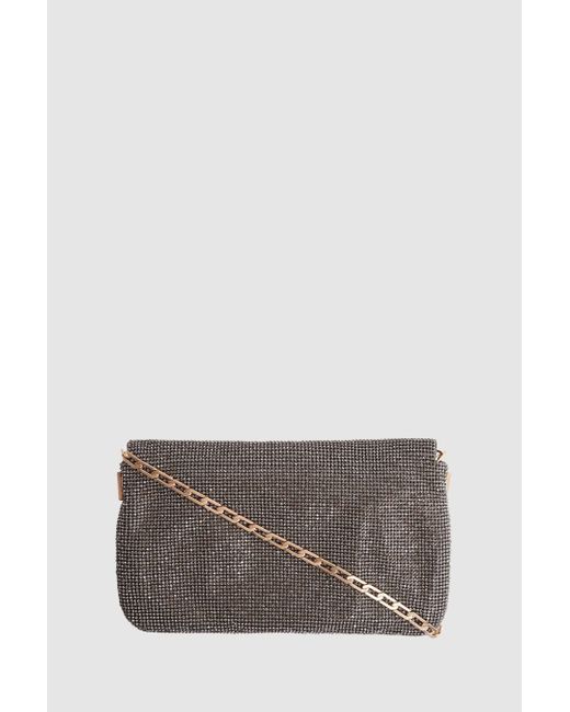 Reiss Soho Gunmetal Embellished Shoulder Bag, One in Gray Lyst