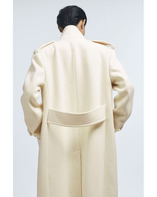 Reiss White Taylor - Atelier Oversized Wool Double Breasted Long Coat
