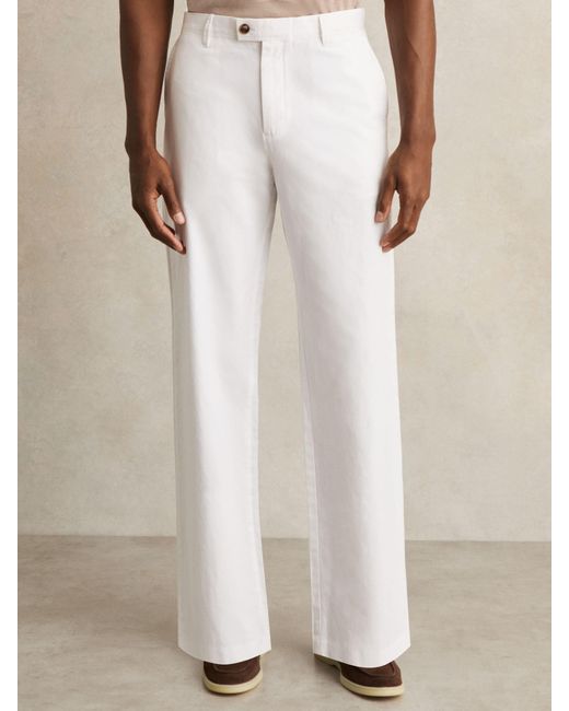 Reiss Natural Cotton-Linen Relaxed-Fit Trousers for men