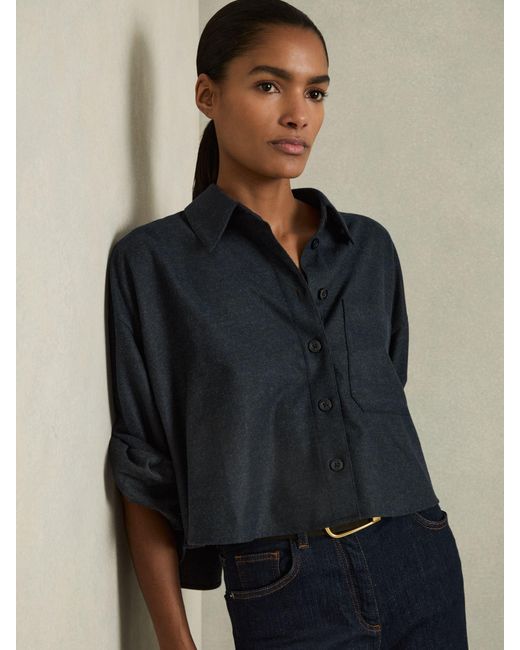 Reiss Black Lenny Shirt Plain