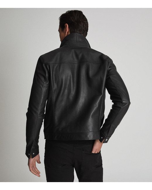 Reiss Cooper - Zip Through Leather Jacket in Black for Men | Lyst