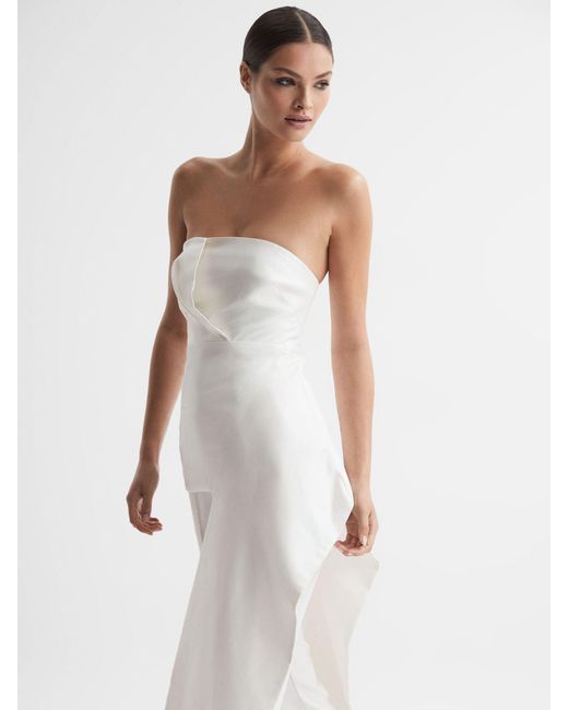 Acler White Wilson Top Linen Plain