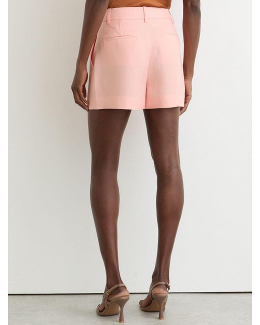 Reiss Pink Magda Mid-Rise Tailored Shorts