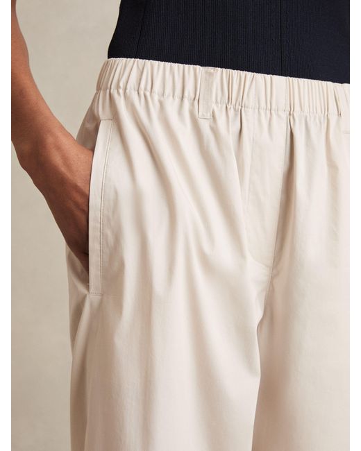 Reiss Natural Osbourne - Stone Cotton-blend Straight-leg Trousers, Us 2
