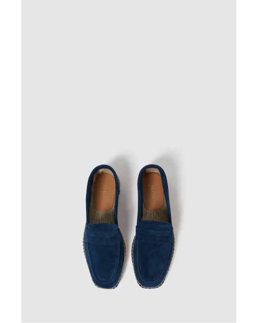 Reiss Blue Espadrille - Navy Suede Summer Shoes for men