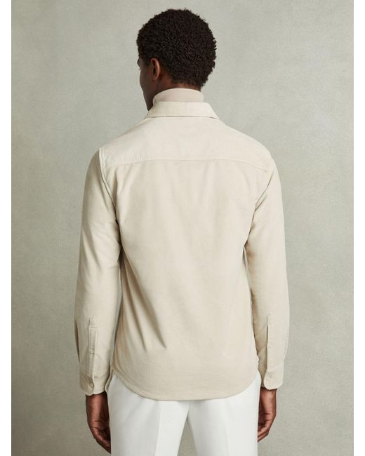Reiss Natural Tucci - Stone Cotton-blend Corduroy Overshirt, S for men