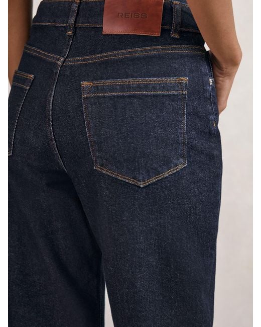 Reiss Natural Selin - Dark Blue Petite Mid-rise Straight-leg Jeans, Us 8