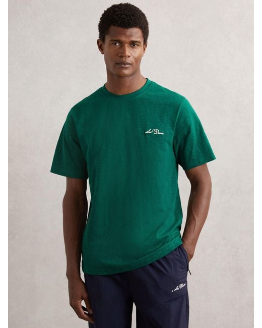 Les Deux Green Les Cotton Graphic-Print for men