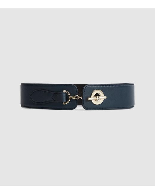 Reiss Lavinia Leather Chain Clasp Waist Belt in Blue Lyst