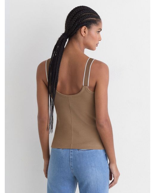 Reiss Blue Stretch-Cotton Hardware-Detail Vest