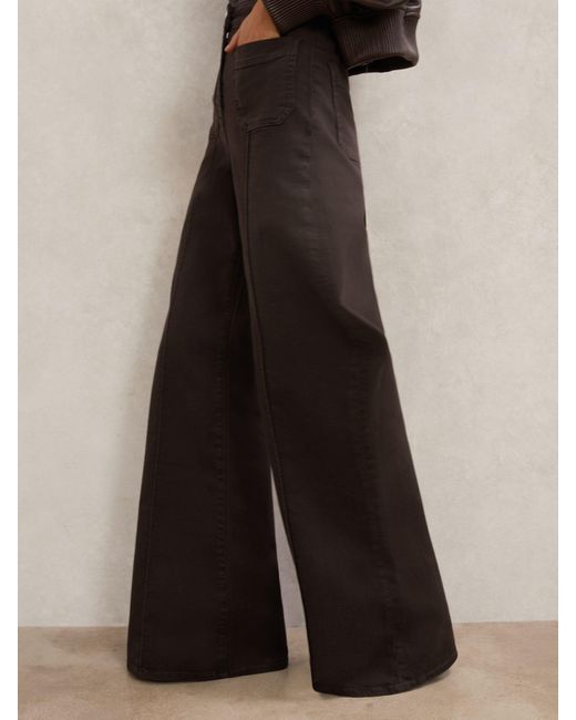 Reiss Natural Petite Patch-Pocket Flared Jeans