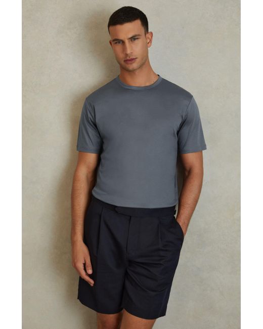 Reiss Capri - Airforce Blue Cotton Crew Neck T-shirt, Xxl for men