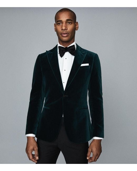 Reiss Parade Velvet Blazer in Green for Men Lyst