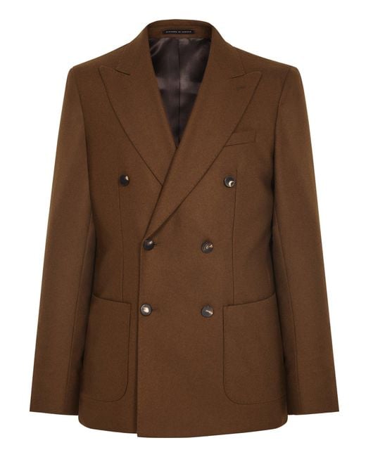 Reiss Magnum Double Breasted Blazer in Brown for Men Lyst
