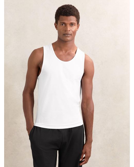Reiss Black Cotton Loungewear Vests for men