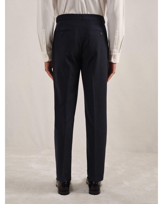 Reiss Blue Regular-Fit Wool-Blend Suit Trousers for men