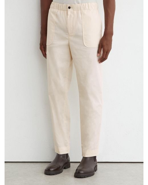Reiss Natural Cotton-Blend Lightweight Tapered Trousers for men