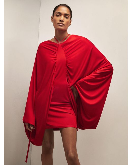 Reiss Red Royal Ballet Batwing Dress