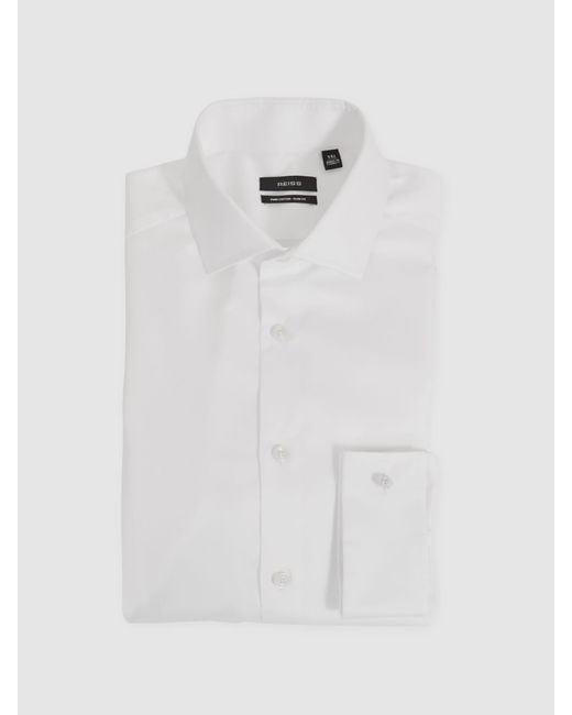 Reiss Natural Double - White Remote Slim Fit Regular-fit Cotton-satin Stripe Shirt, 2x-large for men