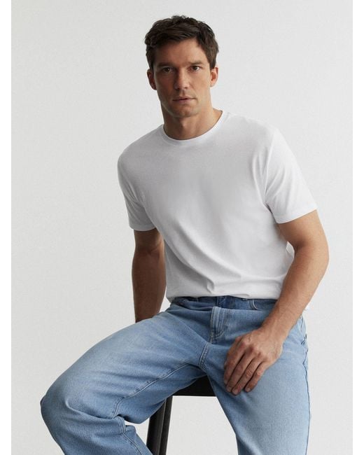 Reiss Marl - White Bless Cotton Crew Neck T-shirt, 3xl for men