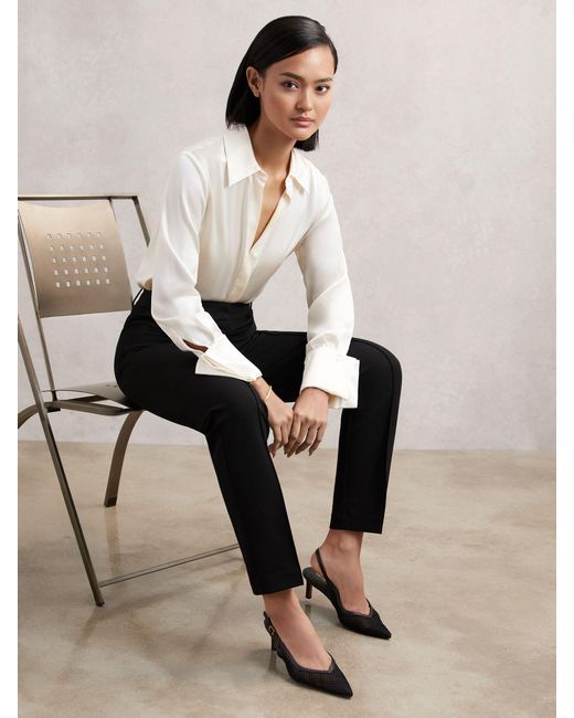 Reiss Natural Pintuck Tapered Trousers