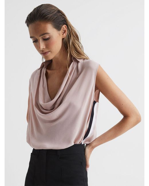 Reiss Natural Ameliee Blouse Tri Stripe