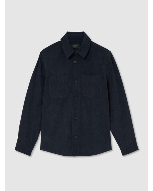 Reiss Blue Townie - Navy Corduroy Twin-pocket Overshirt, Xs for men