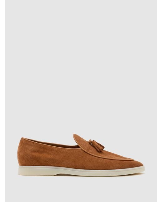 Reiss Blue Suede Tassel Loafers for men
