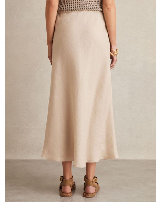 Reiss Natural Slip Midi Skirt