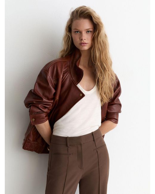 Reiss Claude - Mocha Brown High Rise Flared Trousers, Us 0 L