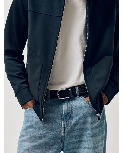 Reiss Blue Basket-Weave Belt for men