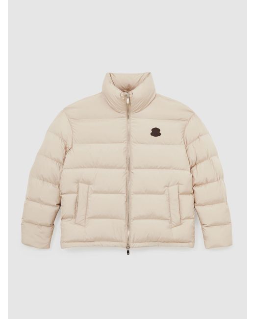 Reiss Natural Monogram Quilted Relaxed Puffer Jacket for men